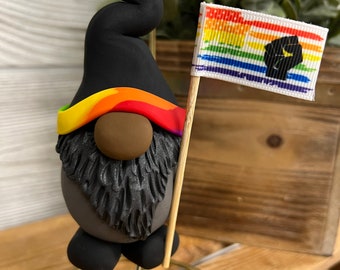 BLM Pride Ornament, Pride Gnome, Black Lives Matter Ornament, Pride Ornament, Handmade Ornament, BLM Christmas Ornament, Gnome Ornament