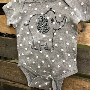 Baby Outfit, Elephant Baby Cloths, Elephant Baby Onesie, Grey Elephant Outfit, Elephant Baby Outfit image 3