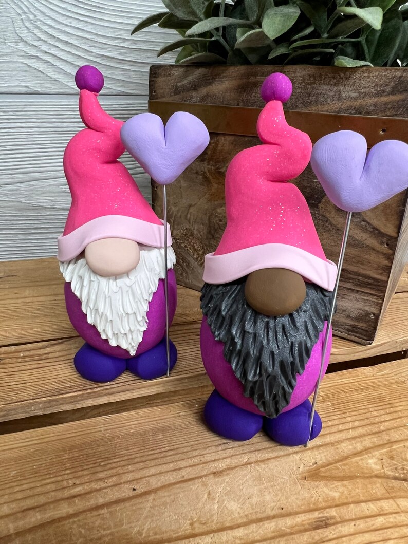 LIMITED EDITION Gnomes, valentine Gnome, Holiday Gnome, Love Gnome, Valentines Day Gnome, black valentine gnome, love image 6