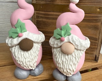 Pink Santa Gnomes, pink Christmas gnome