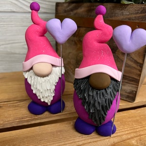 LIMITED EDITION Gnomes, valentine Gnome, Holiday Gnome, Love Gnome, Valentines Day Gnome, black valentine gnome, love image 1