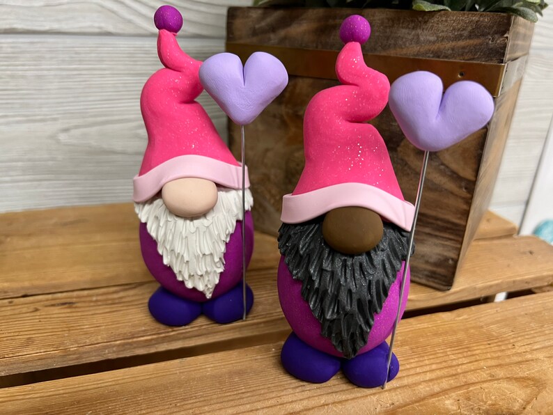 LIMITED EDITION Gnomes, valentine Gnome, Holiday Gnome, Love Gnome, Valentines Day Gnome, black valentine gnome, love image 1