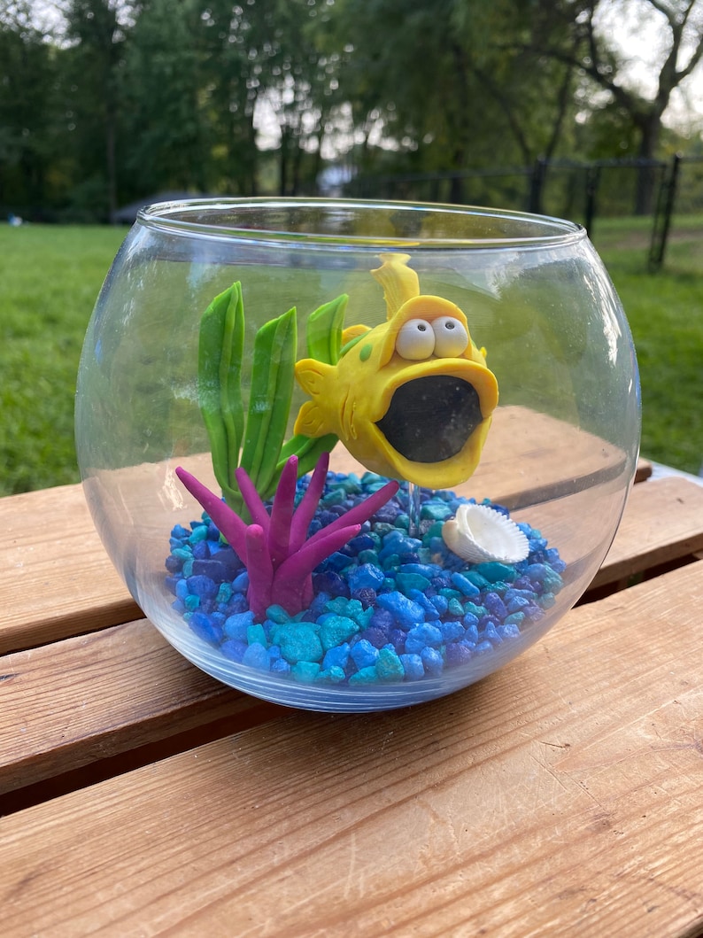 Fish Bowl Aquarium Large Fish Bowl Pet Fish Clay Fish Etsy