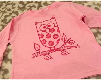 Owl Shirt, Long Sleeve Owl Shirt, Kids Owl Shirt, Owls, Toddler Shirt, Toddler Owl Shirt