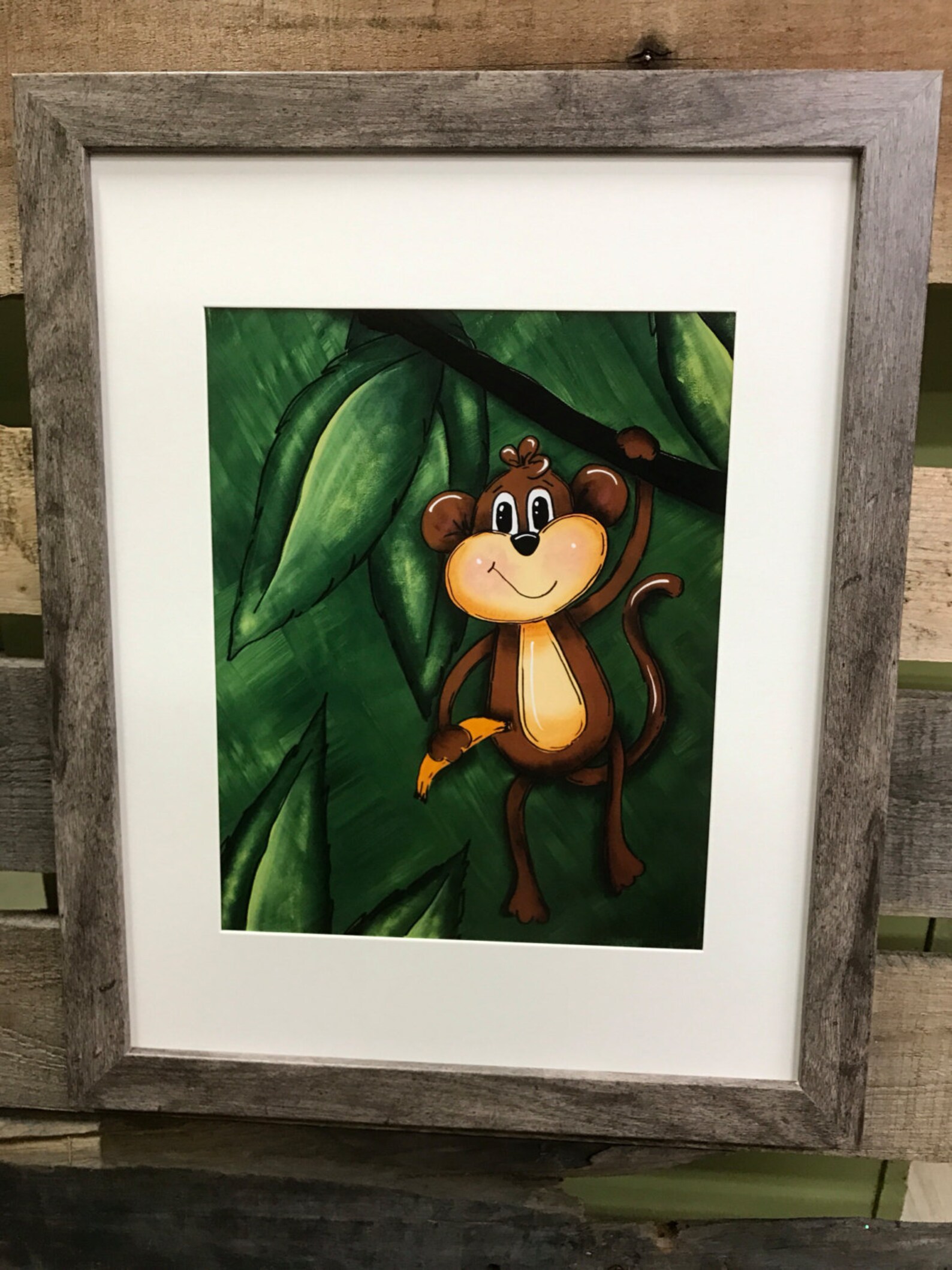 Monkey Print Monkey Art Home Decor Monkey Nursery Animal Etsy