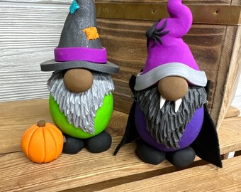 Handmade Halloween Gnome, Spooky Vampire, Witch Gnome Ornament