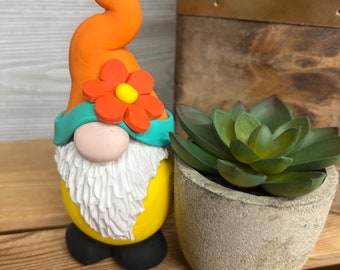 Gnome with Plant, succulent, gnomes, home decor