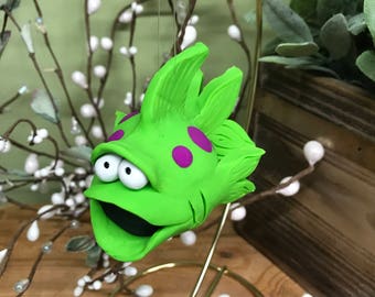 Handmade Polymer Clay Fish Christmas Ornament, Nautical Decoration