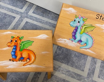 Dragon step Stool, Step Stool, Kids Step Stool, Dragon Stool, Children's Step Stool, Personalized Stool, magic stool