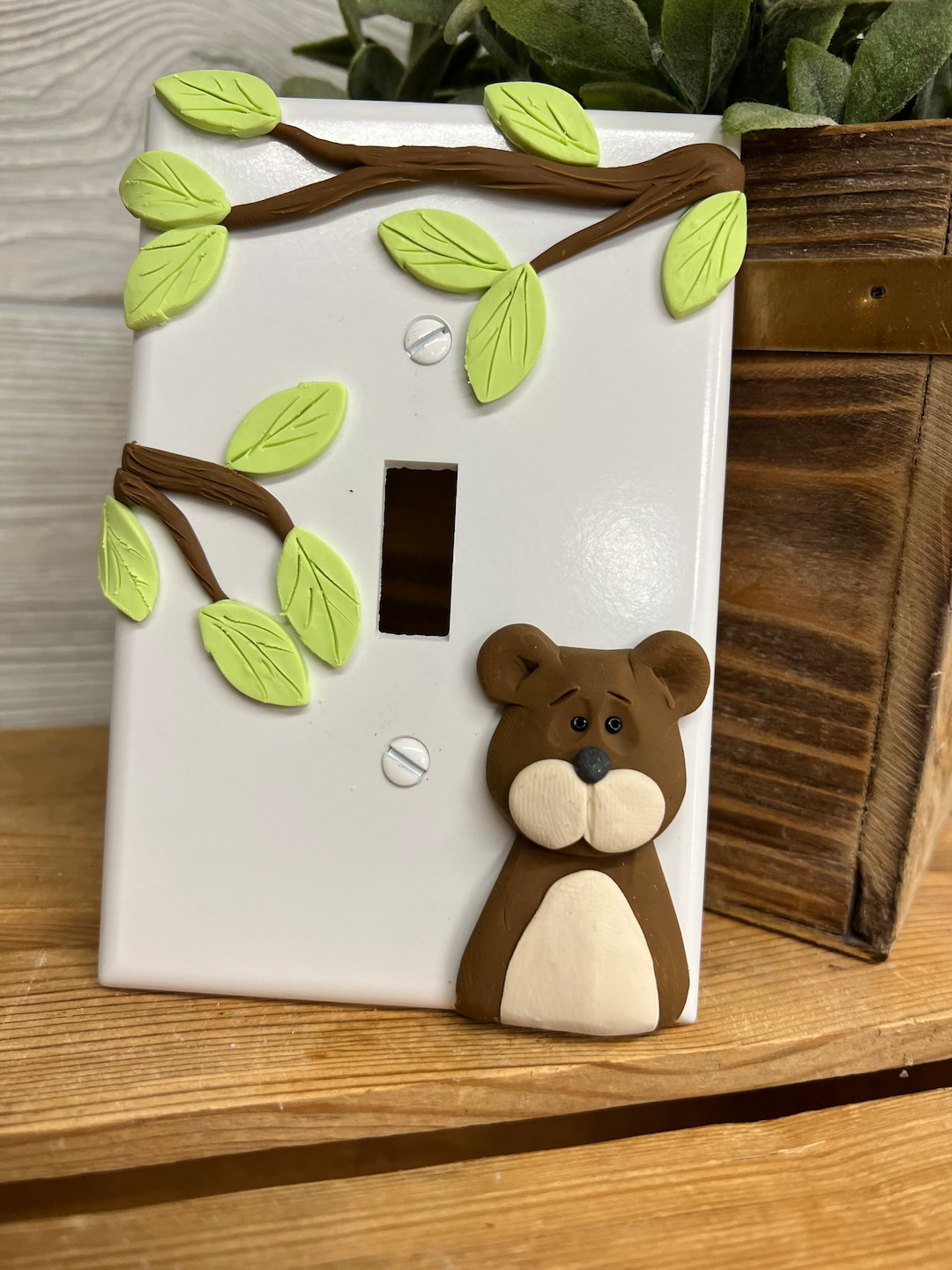 Bear Switch Plate Cover Single Switch Plate Wildlife Decor Etsy
