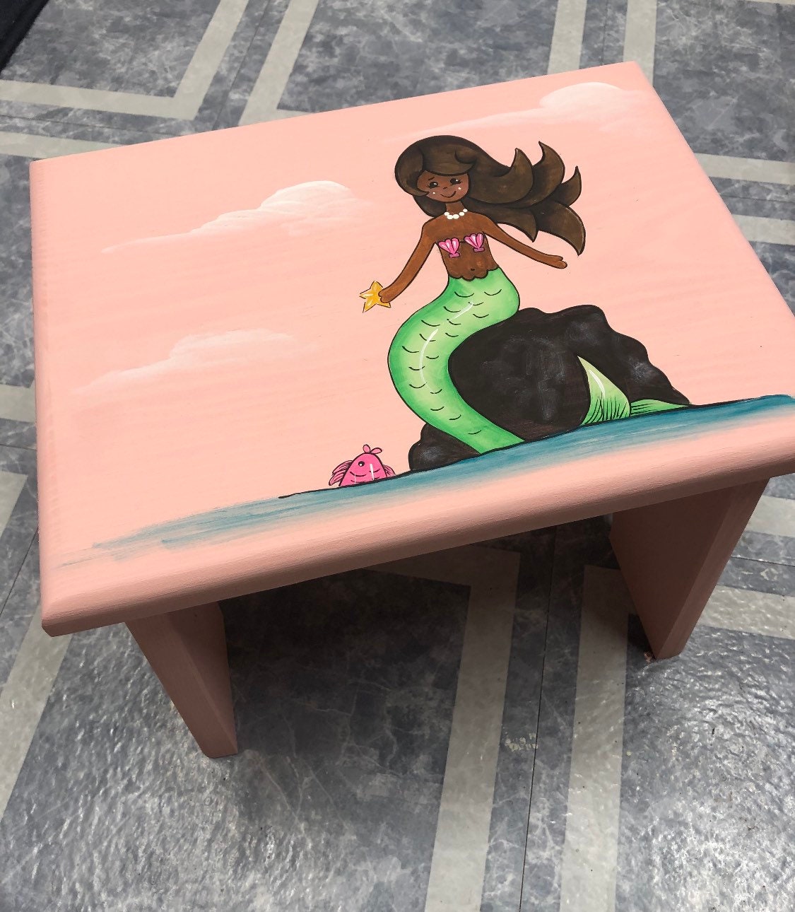 Mermaid step stool deals