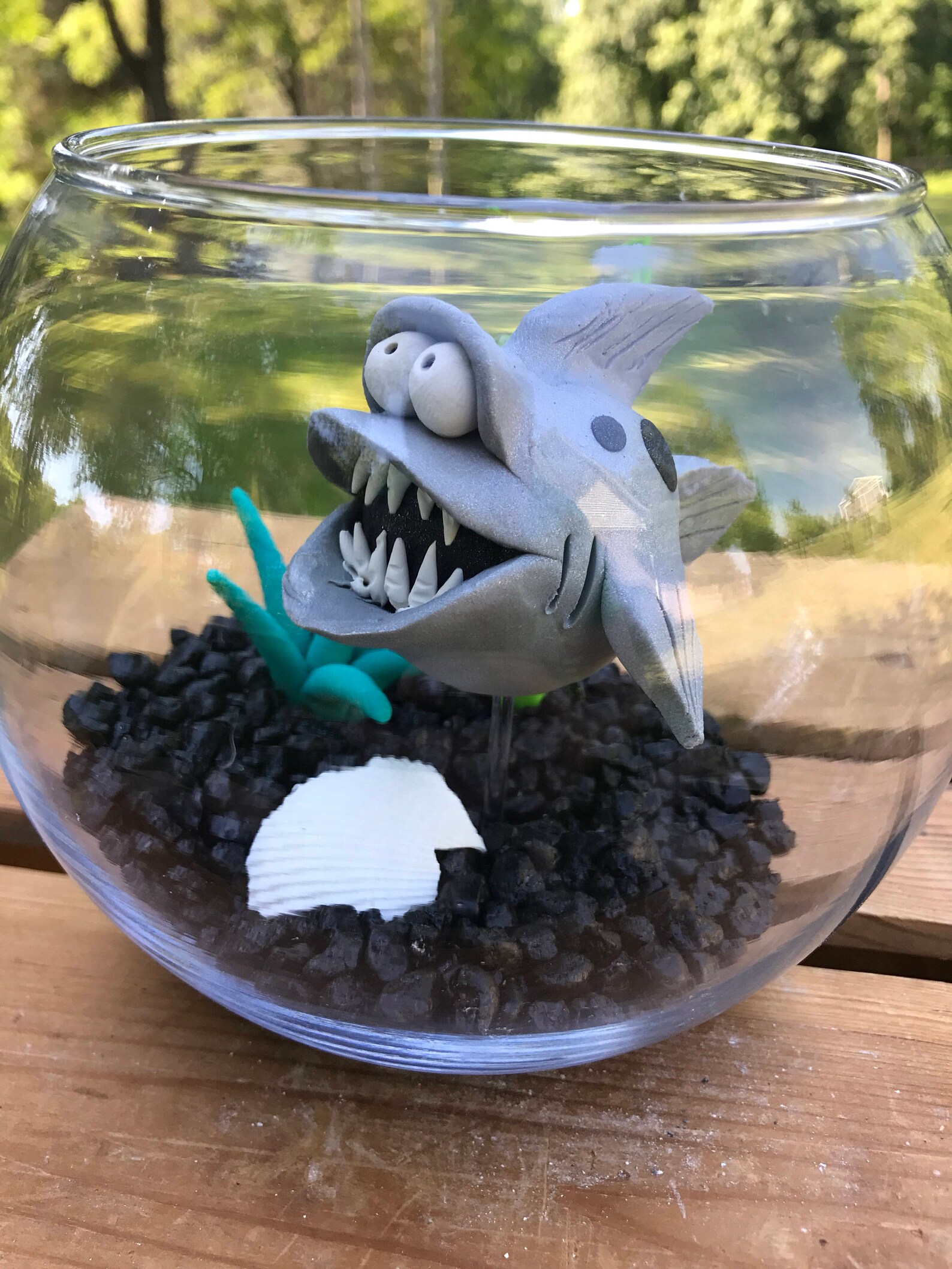 Shark Fish Bowl Shark Tank Shark in Bowl Pet Fish Large Etsy