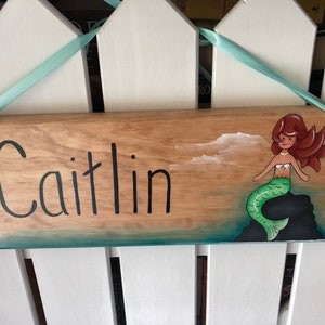 Child name sign, Mermaid Room Decor, Mermaid nursery name sign, baby name sign, custom name decor, hand painted, Mermaid decor, Mermaids