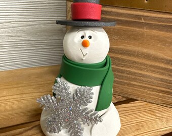 Snowman, Winter Decor, Christmas Decor, Snowman Sculpture, Snowman Decoration, Snowman and Snowflake, Winter