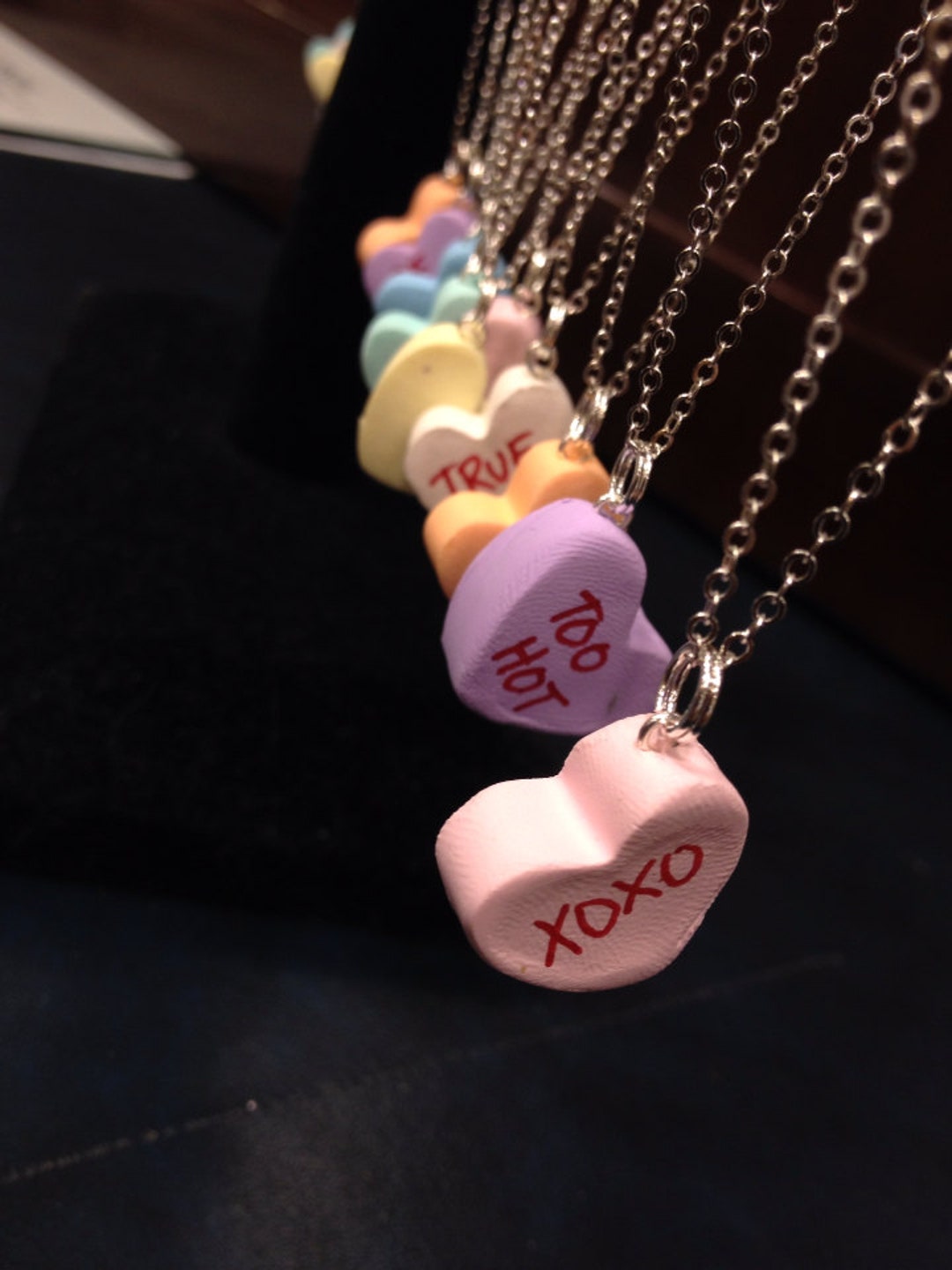 Romantic Sweet Cute Colorful Heart Shape Pendant Link Chain Necklaces for  Women Girls Wedding Engagement Accessories Jewelry