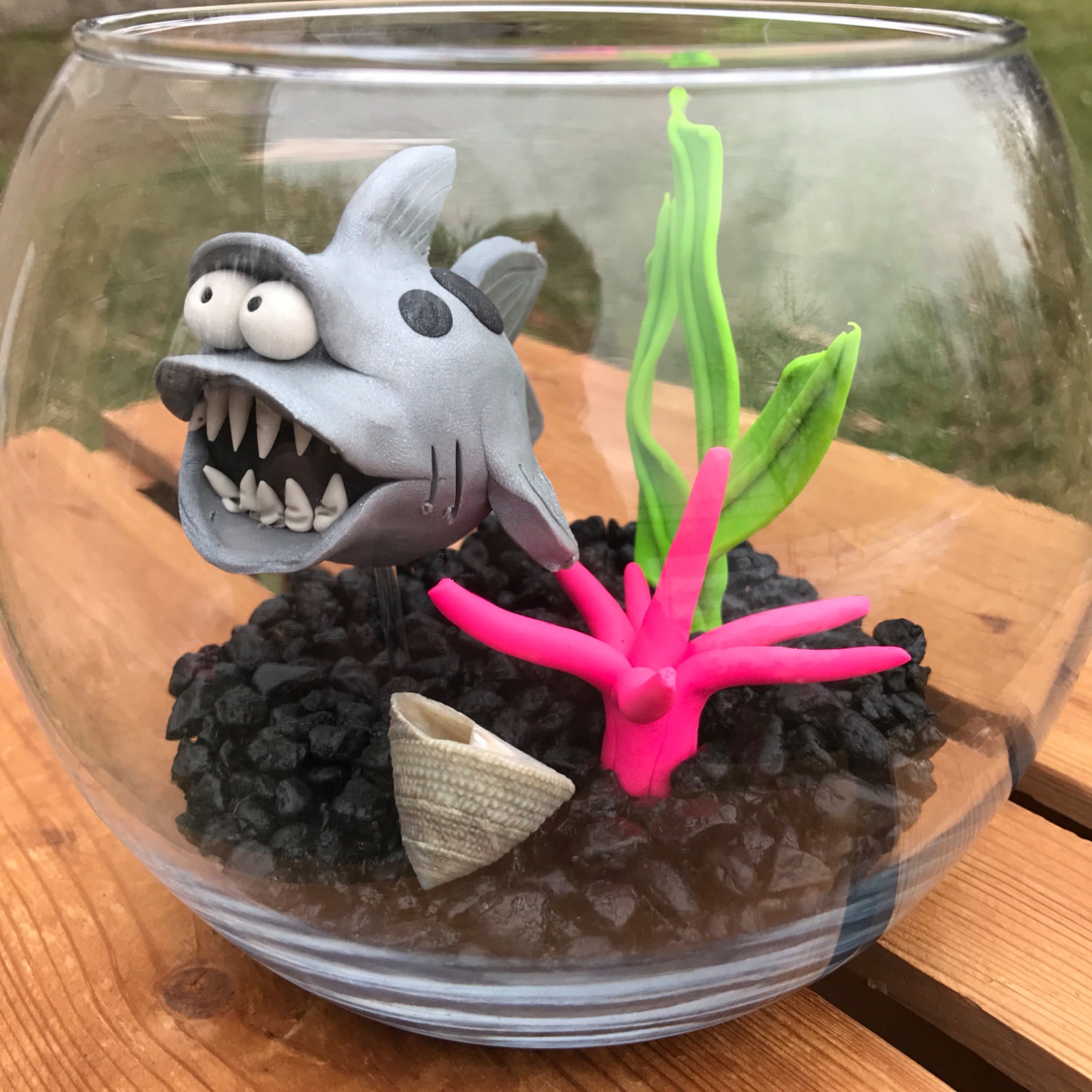 Shark Fish Bowl Shark Tank Shark in Bowl Pet Fish Large Etsy