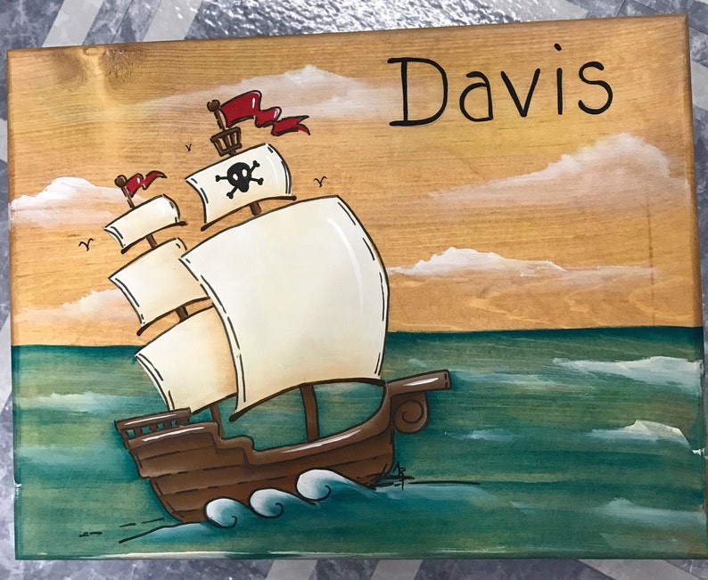 Pirate Ship Pirates Pirate Nursery Baby Shower Pirate Ship foot stool,Personalized stool Pirate Step Stool Gifts for Kids