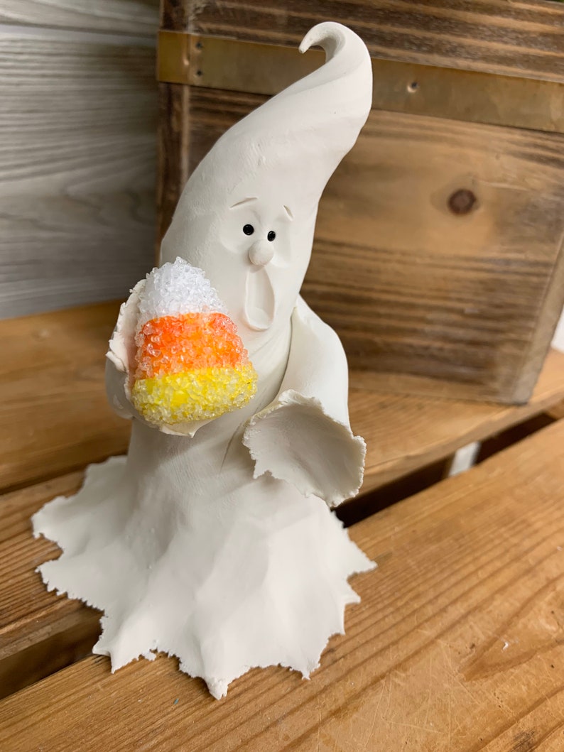 Ghost Holding Candy Corn Ghosts and Candy Halloween Ghost Etsy
