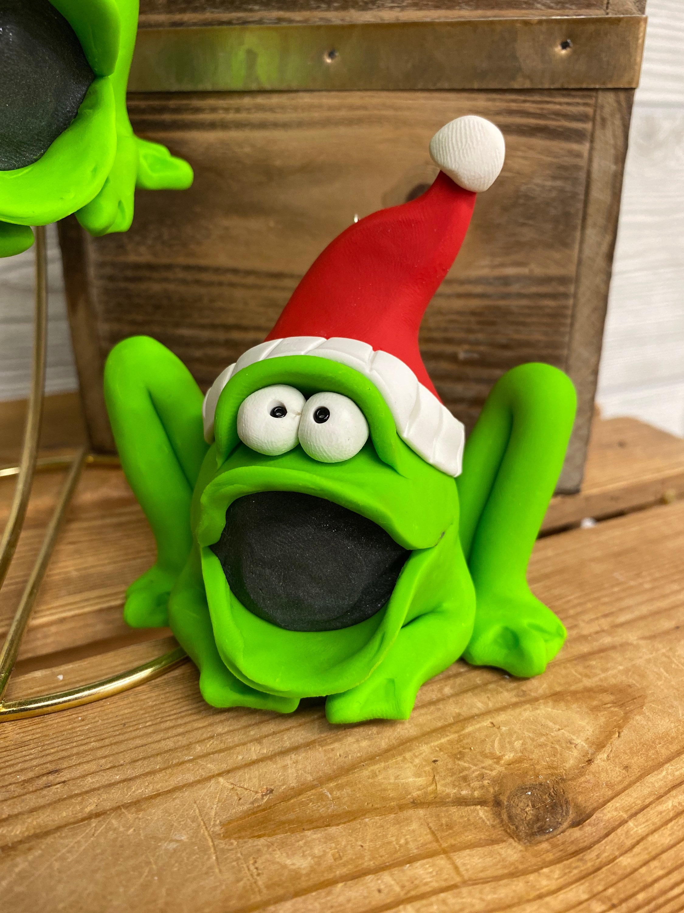 Frog Ornament Polymer Clay Frog Ornament Frog Christmas Etsy