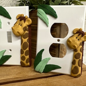 Giraffe Switch Plate Cover, Single Switch Plate, Giraffe Decor, jungle Nursery