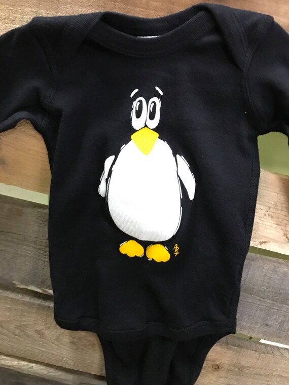 Penguin Wear Hat Baby Bodysuit Infant Unisex Long Sleeve Bodysuit