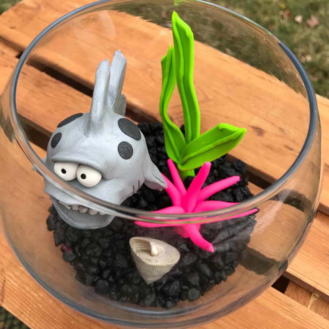 Shark Fish Bowl Shark Tank Shark in Bowl Pet Fish Large Etsy