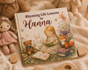 Livro do bebê personalizado, Canções de ninar, Presente de batizado para menina, Livro de histórias com o nome do bebê personalizado