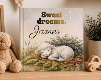 Livro de histórias com rimas infantis personalizado, livro de rimas com nome personalizado, lembrança para a hora de dormir para bebês, crianças pequenas e recém-nascidos.