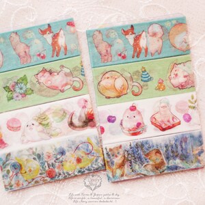 Designers washi paper masking tape - Limited Edition Party time Flag Cabin Dormancy Puppy sky blue OPPSSSS Small animal ass sample set
