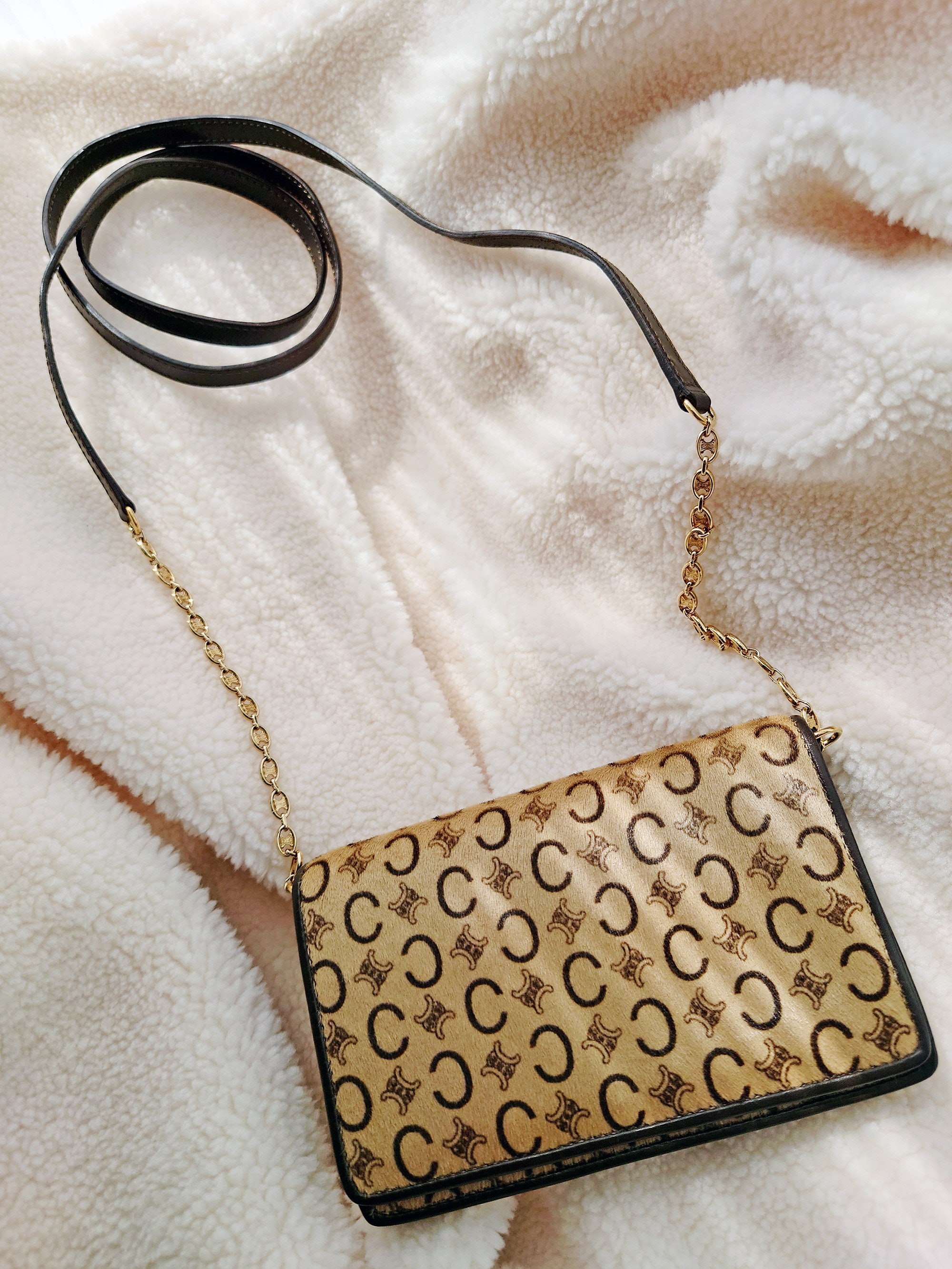 Authentic Celine Vintage Macadam Horse Hair Fur Bag Beige - Etsy
