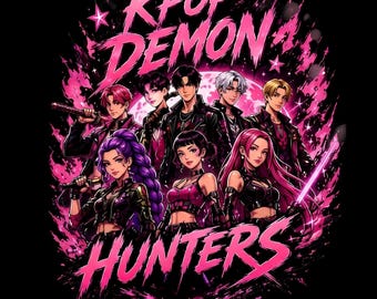 Huntrix Kpop Demon Hunters png, meisjesdiner png, Saja Boys Girls Bands, Kpop png Huntrix png, shirtontwerp Kpop Idol Group, digitale download