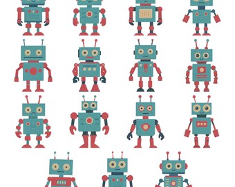 Ensemble de 15 fichiers de broderie Machine robot pour enfants, téléchargement immédiat