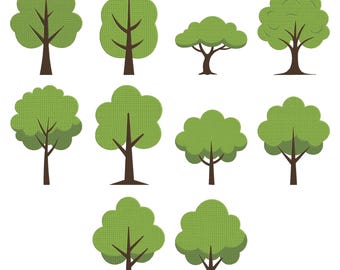 Ensemble de 10 broderies Machine arbre Nature des bois, téléchargement immédiat