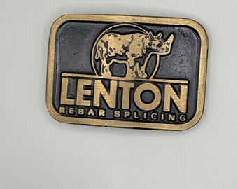 Vintage Lenton Rebar Splicing Dynabuckle Provo Utah Solid Brass Belt Buckle