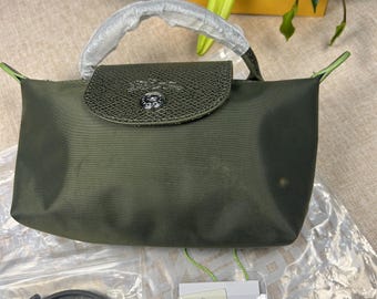 Longchamp Mini Forest Green  Crossbody Bag Convertible Crossbody with Removable Strap,Women's Nylon Handbag,Gift for her