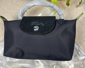 Longchamp Mini Black  Crossbody Bag Convertible Crossbody with Removable Strap,Women's Nylon Handbag,Gift for her