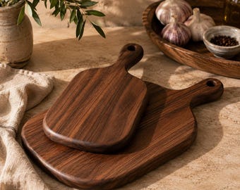 Walnut Wood Cutting Board | Handmade Serving Board | Rustic Kitchen Decor | Wooden Cheese & Bread Board