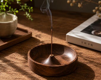 Minimalistische houten wierookhouder | Japandi wierookbrander | Zen woondecoratie | Wabi Sabi meditatieplateau