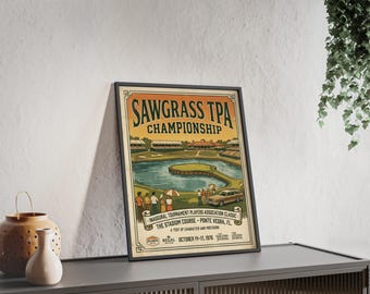 Sawgrass TPA Championship-affisch med träram | Golfbana Vintage-tryck