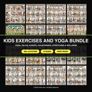 Kids Exercise & Yoga Bundle: 200+ Activities, Tai-Chi, Karate, Calisthenics (PDF)
