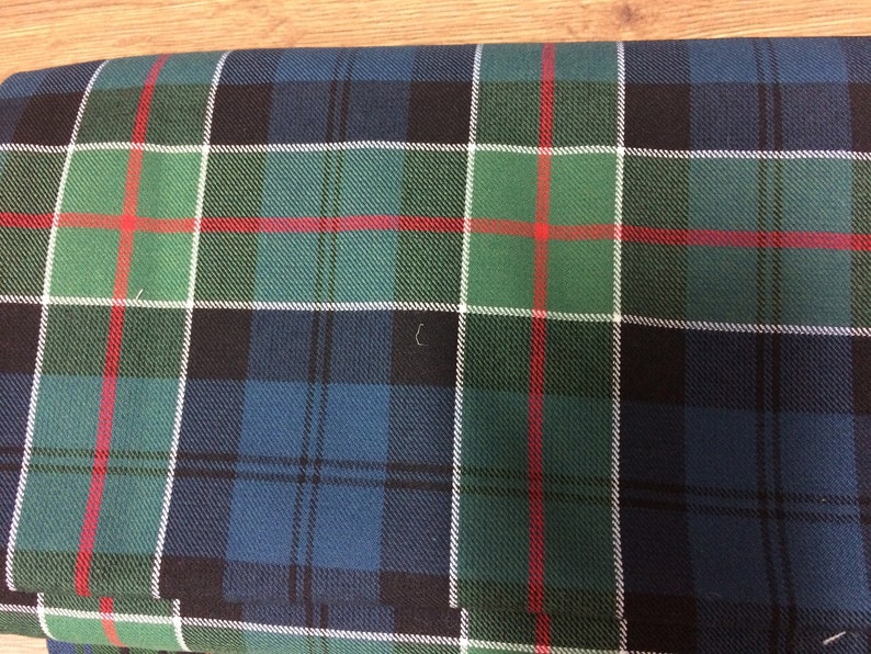 Colquhoun Ancient Tartan Fabric. Soft Poly viscose. Machine Washable. Price per half metre. image 2