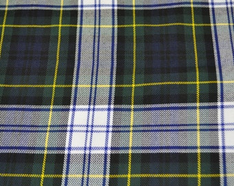 Gordon Dress Modern Tartan Fabric. Soft Poly viscose. Machine Washable.  Price per half metre.