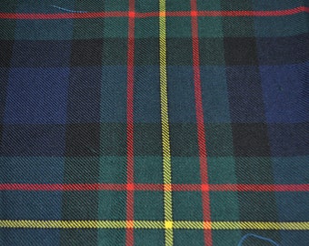 MacLaine Modern Tartan Fabric. 100% 10oz Pure New Wool. Remnant Piece. Woven in Scotland.