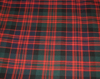 MacDonald Clan Modern tartan fabric. Poly viscose. Machine Washable. Price per half metre