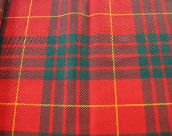 Cameron Clan Tartan Fabric. 100% 10oz Pure New Wool. Remnant Piece. Modern available. Woven in Scotland.