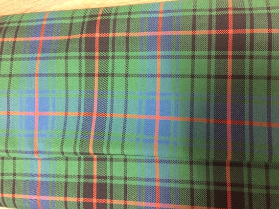 Davidson Ancient Tartan Fabric. Soft Poly Viscose. Machine