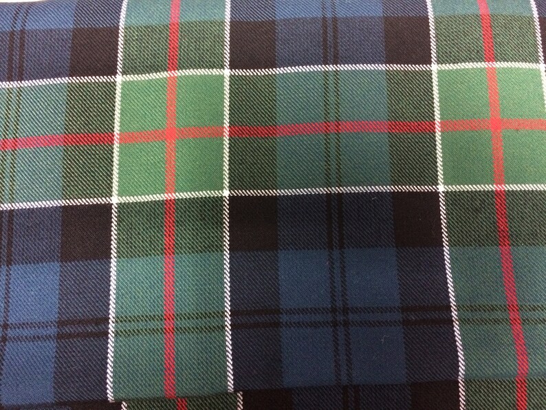 Colquhoun Ancient Tartan Fabric. Soft Poly viscose. Machine Washable. Price per half metre. image 1