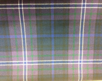 Scotland Forever Modern Tartan Fabric. Soft 10oz pure new wool.  Price per half metre.