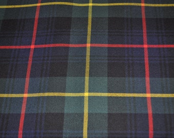 Farquharson Modern tartan fabric. Poly viscose. Machine Washable. Price per half metre.