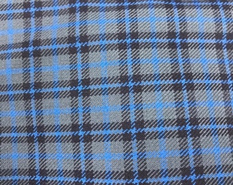 Bedford Check Tartan Fabric. Poly viscose. Machine Washable. Remnant Piece.